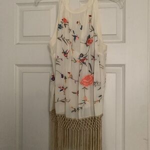 Anthropologie Halter top with fringe